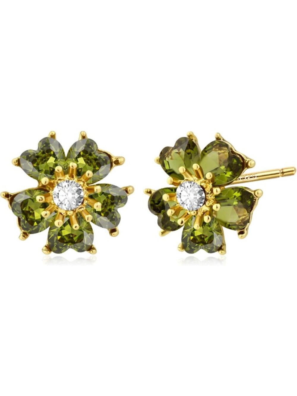 Elegant Crystal Flower Floral Stud Earrings - Sparkling Jewelry for Any Occasion